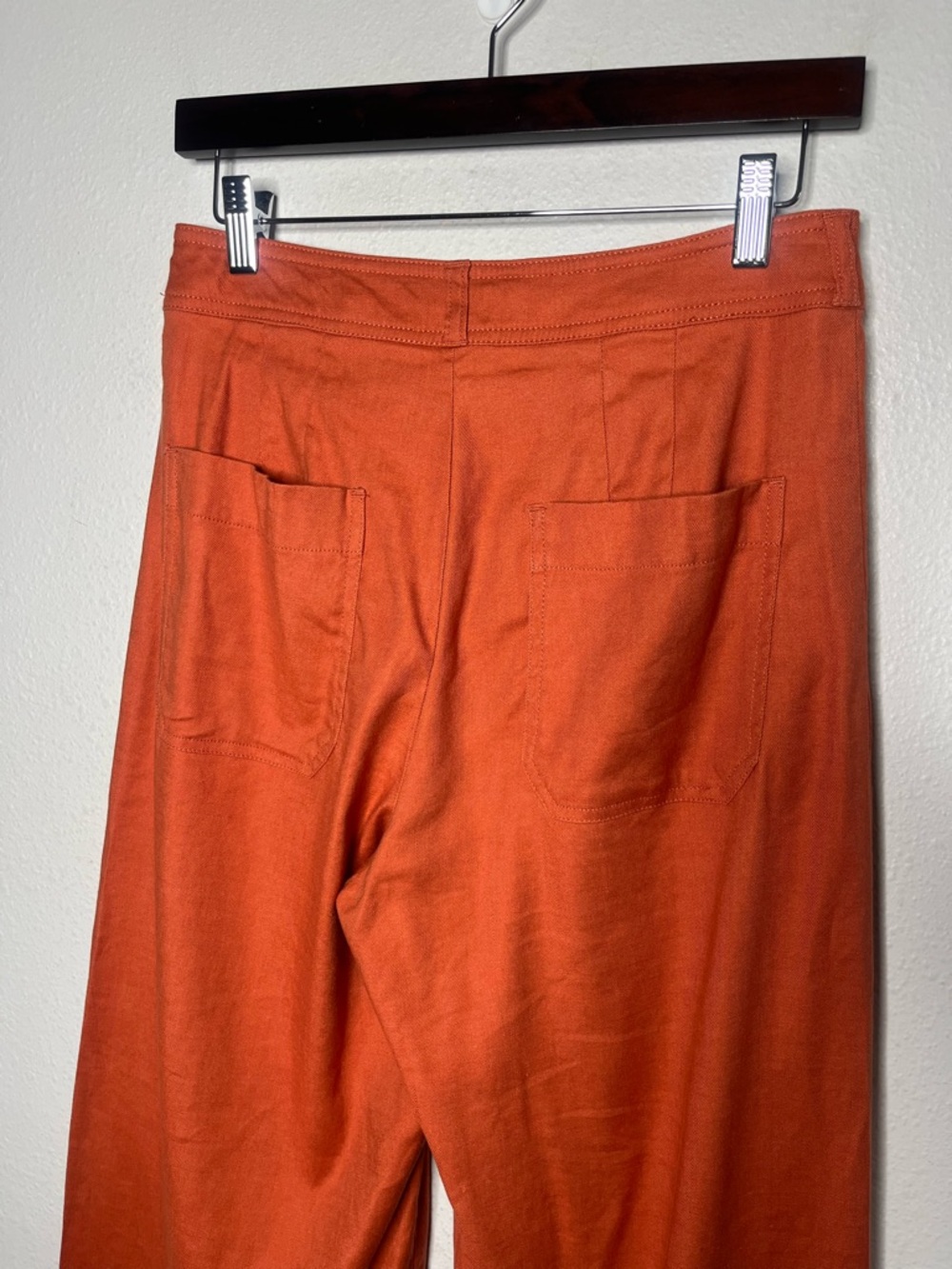 Maeve Anthropologie Wide-Leg Ettie Colette orange/terracotta Pants 28 M 6 8 - Picture 7 of 13